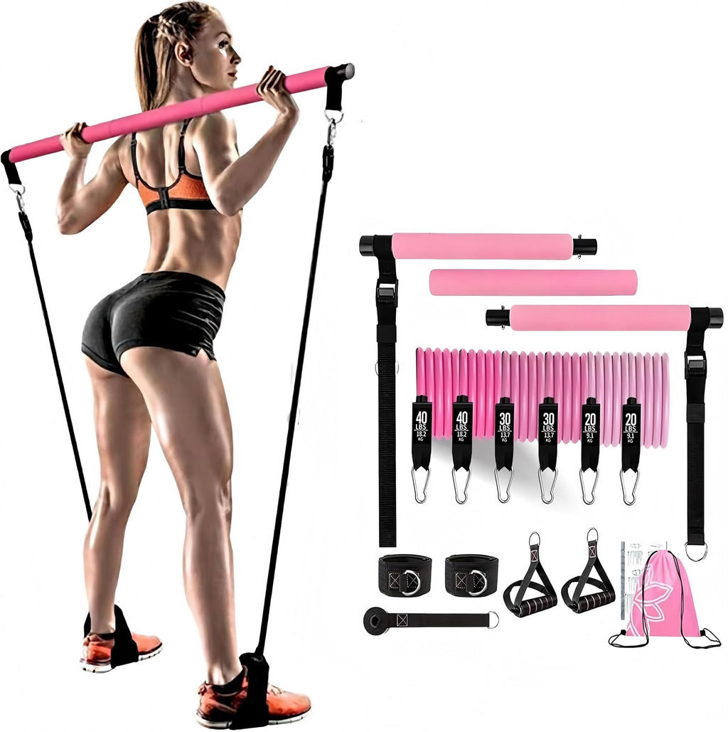 Pilates Bar Kit with Resistance Bands - Home Studio System