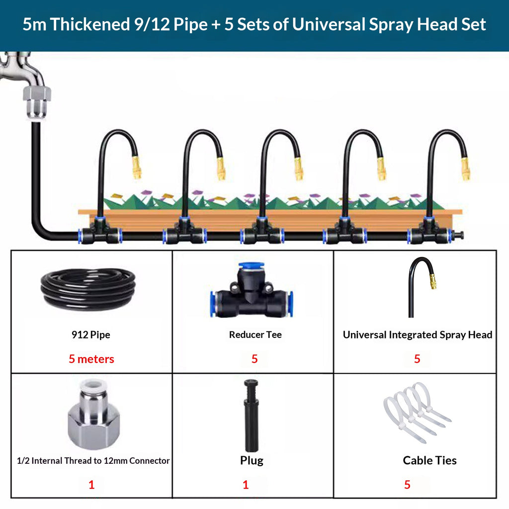 Automatic Misting & Watering Nozzle System for Indoor Plants