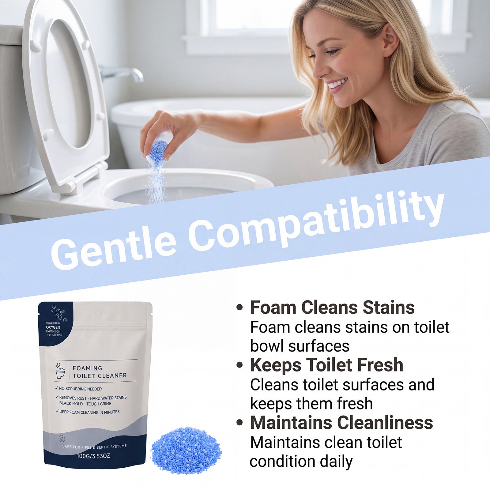 Self-Cleaning Toilet Bowl Tablets - Fresh Scent & Scale Remover