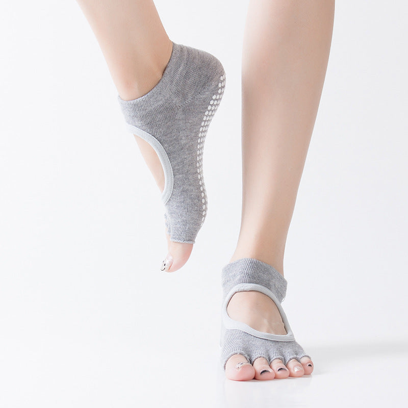 Toe-Split Grip Socks for Yoga, Pilates & Barre Workouts