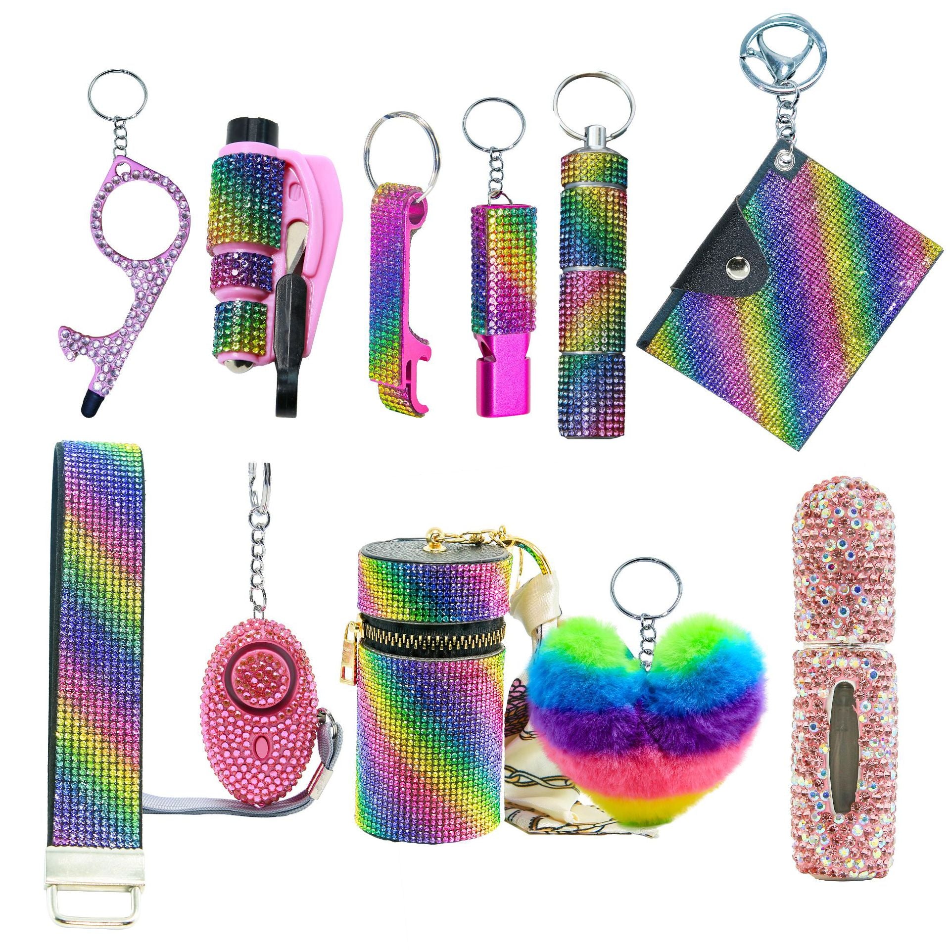 11-in-1 Emergency Safety Keychain with Alarm & Window Breaker