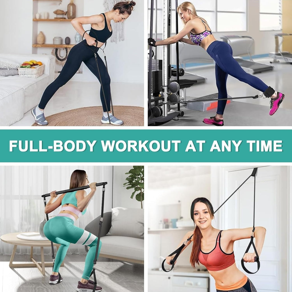 Pilates Bar Kit with Resistance Bands - Home Studio System