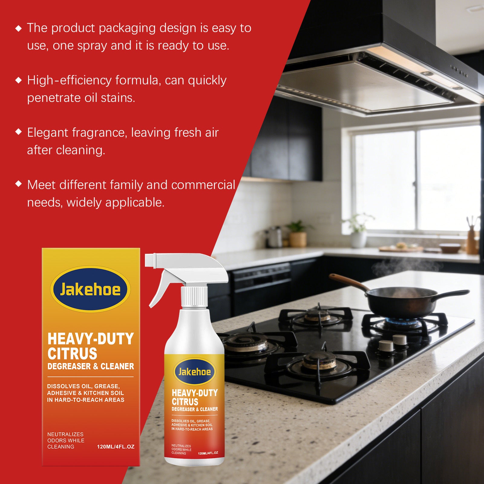 Professional Grade Stove & Range Hood Degreaser Cleaning Formula